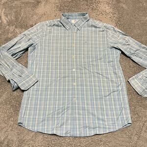 Southern Tide Shirt Mens XL Blue Plaid Performance Long Sleeve Button